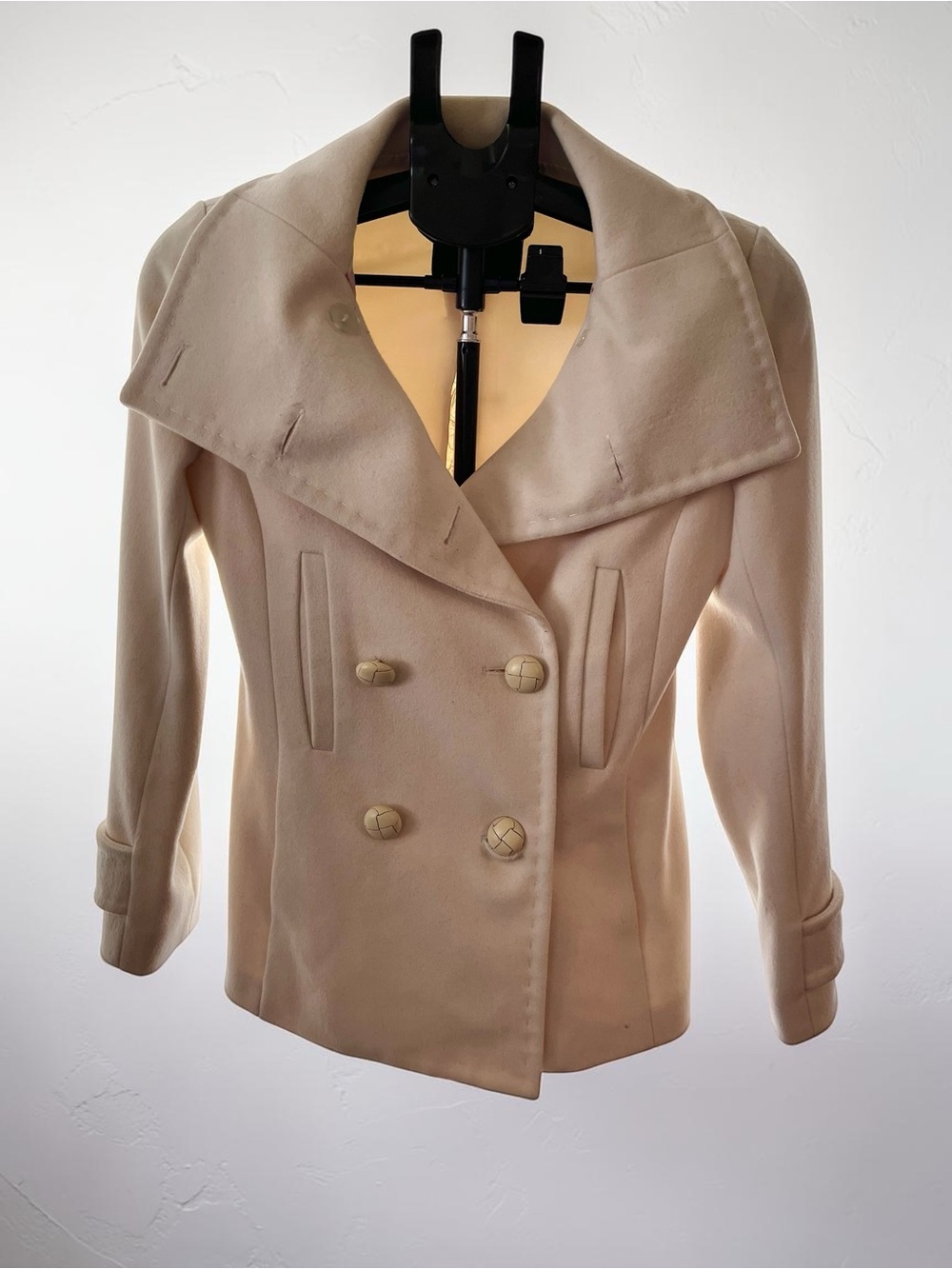 Aritzia Talula Babaton Howell Wool Cashmere Peacoat XXS Cream